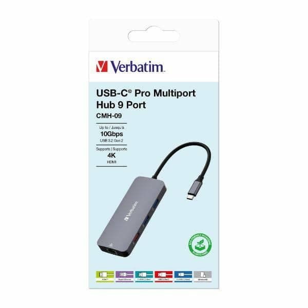 Verbatim αντάπτορας Hub USB-C - HDMI/ 3xUSB-A/SD/microSD/2xUSB-C/Eternet αλουμινίου 5