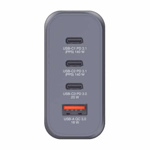 Verbatim Φορτιστής GaN 240W 3xUSB-C/USB-A + Αντάπτορας ΕΕ/ΗΒ/ΗΠΑ GNC-240 32205 3