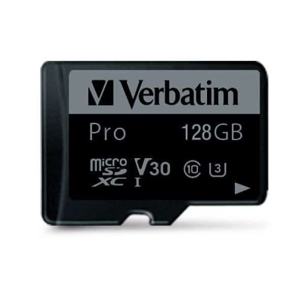 Verbatim Κάρτα microSD 128GB + αντάπτορας Pro U3 μαύρο 2