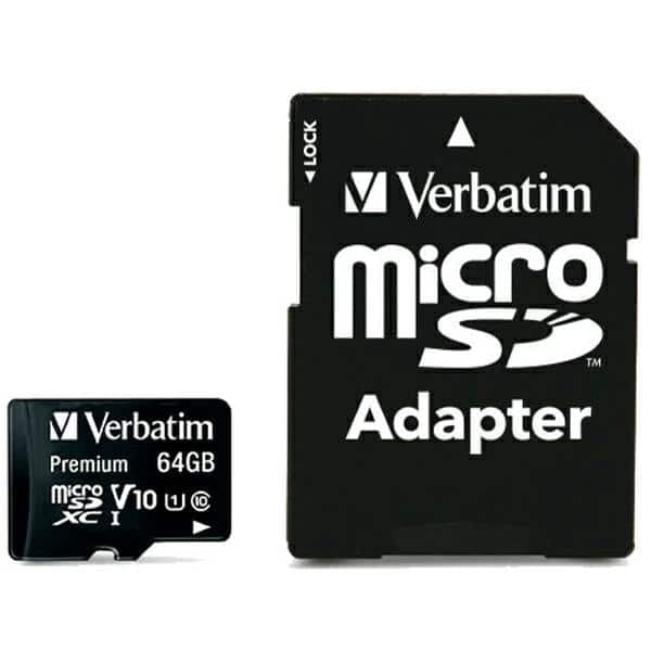 Verbatim Κάρτα microSDXC 64GB V10 + αντάπτορας μαύρος