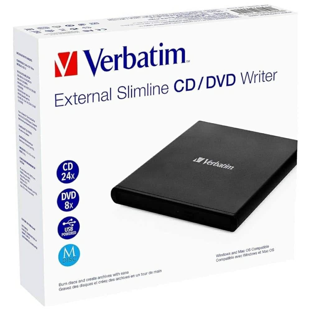 Verbatim εξωτερικός εγγραφέας Slimline CD/DVD USB2.0 μαύρος 4