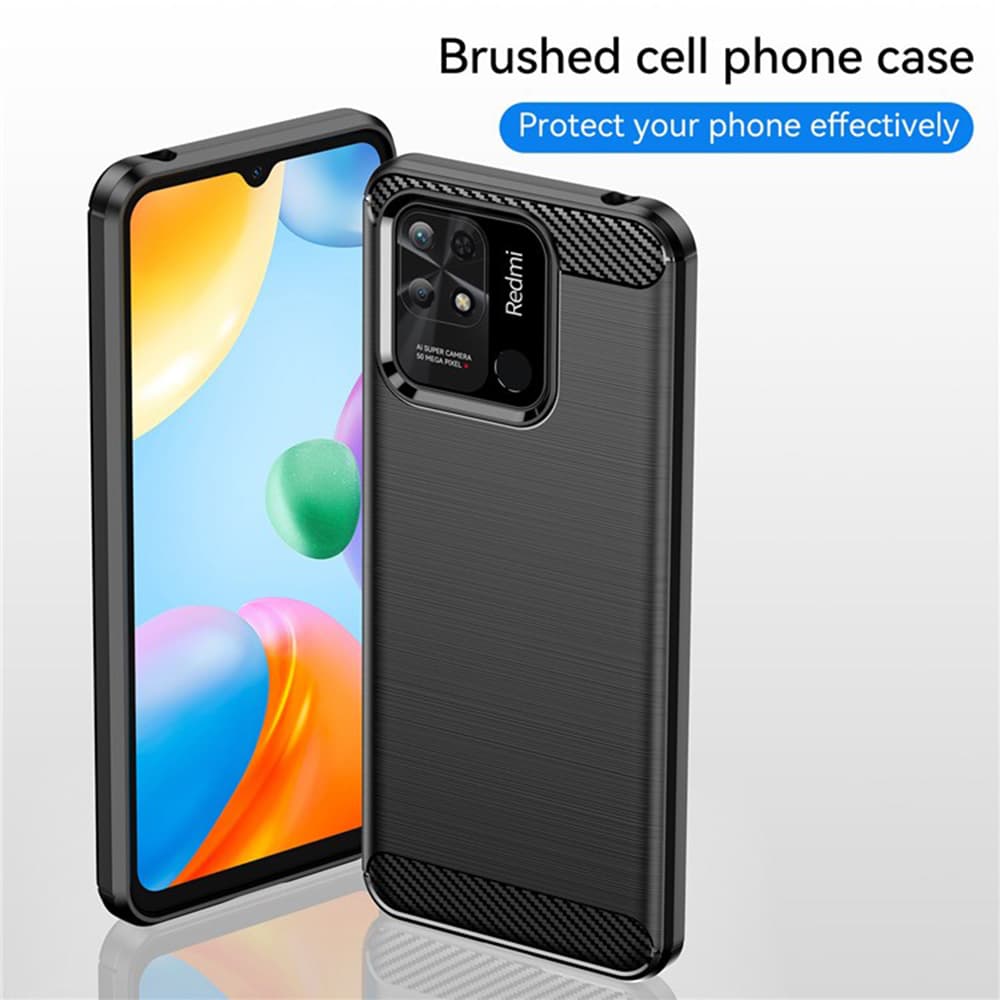 Techsuit Carbon Silicone - θήκη για Xiaomi Redmi 10C - Μαύρο 3