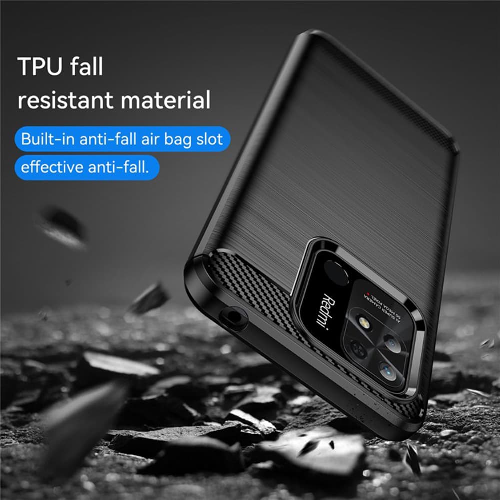 Techsuit Carbon Silicone - θήκη για Xiaomi Redmi 10C - Μαύρο 4