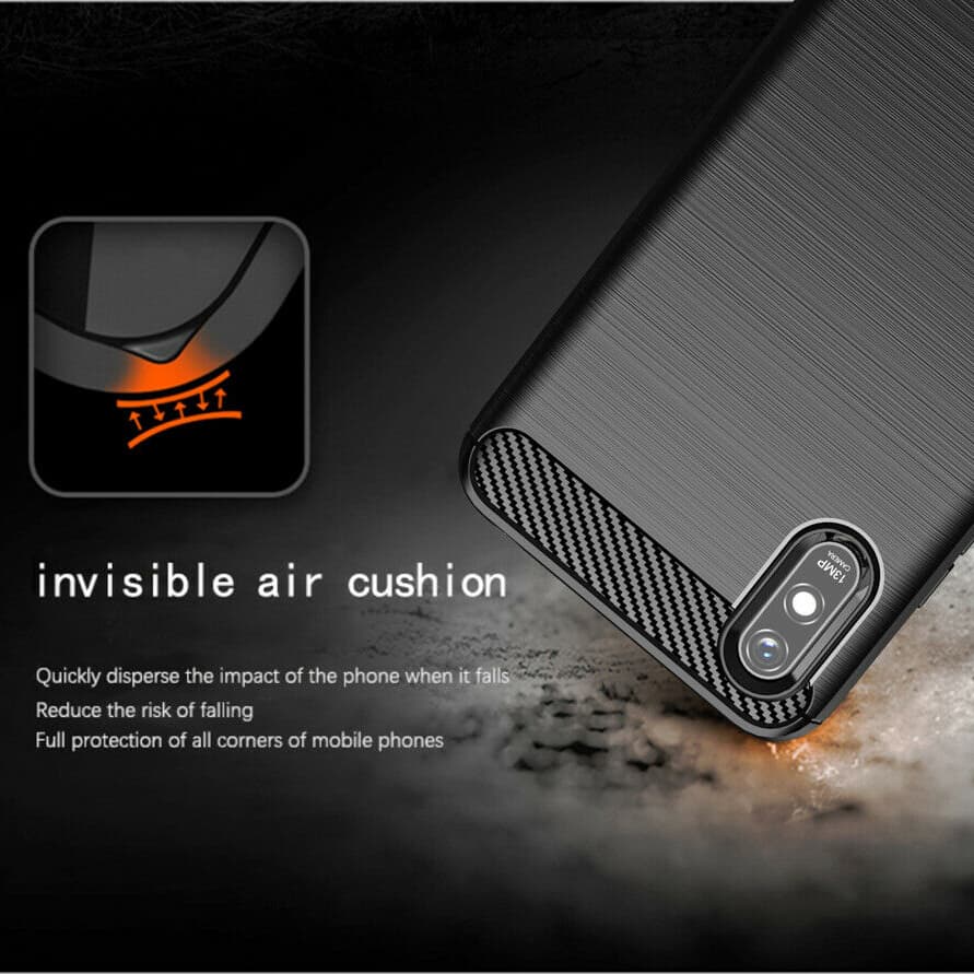 Techsuit Carbon Silicone - θήκη για Xiaomi Redmi 9A - Μαύρο 2