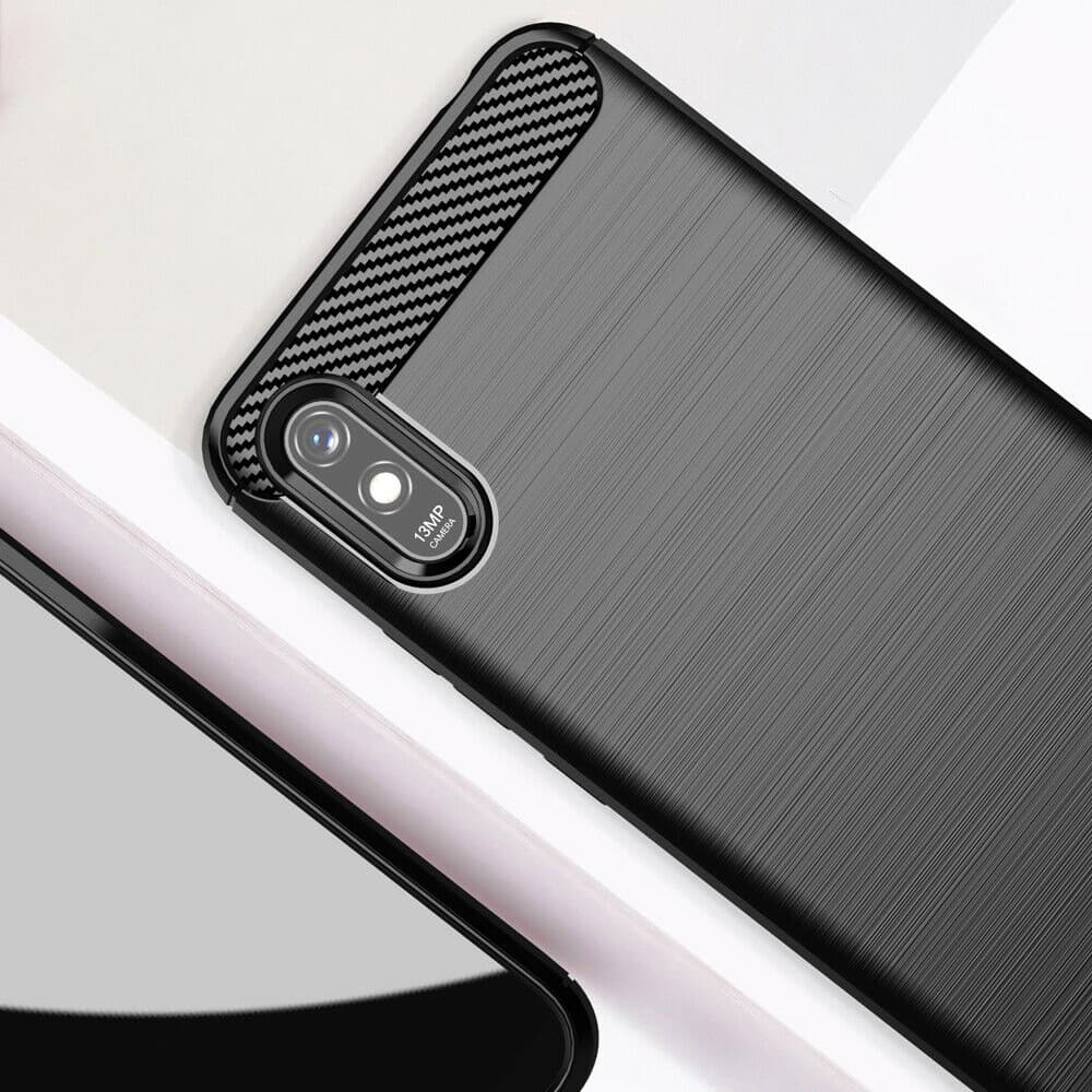 Techsuit Carbon Silicone - θήκη για Xiaomi Redmi 9A - Μαύρο 5