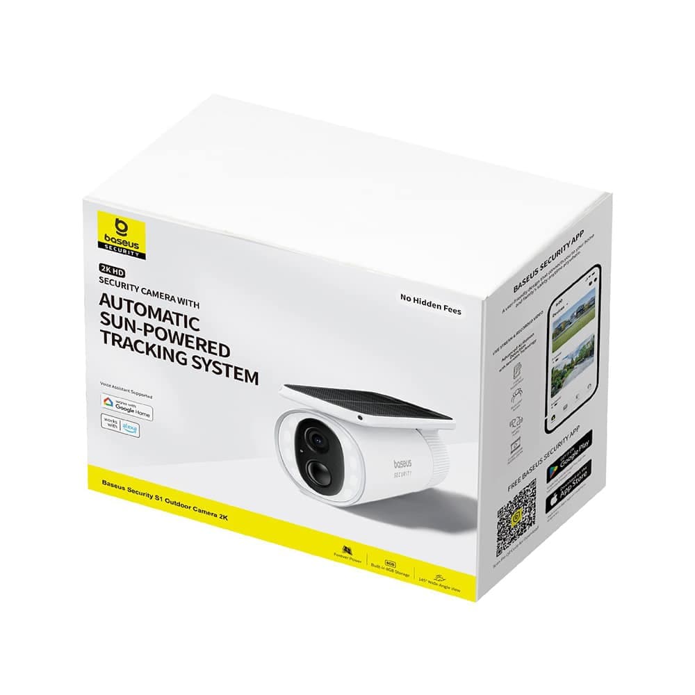 Baseus - Outdoor Camera Security S1 (S0SW002130) - με Ηλιακό Πάνελ, 2K, 8GB, Διπλής Κατεύθυνσης Ήχος, Νυχτερινή Όραση, 10.400mAh - Λευκό 10