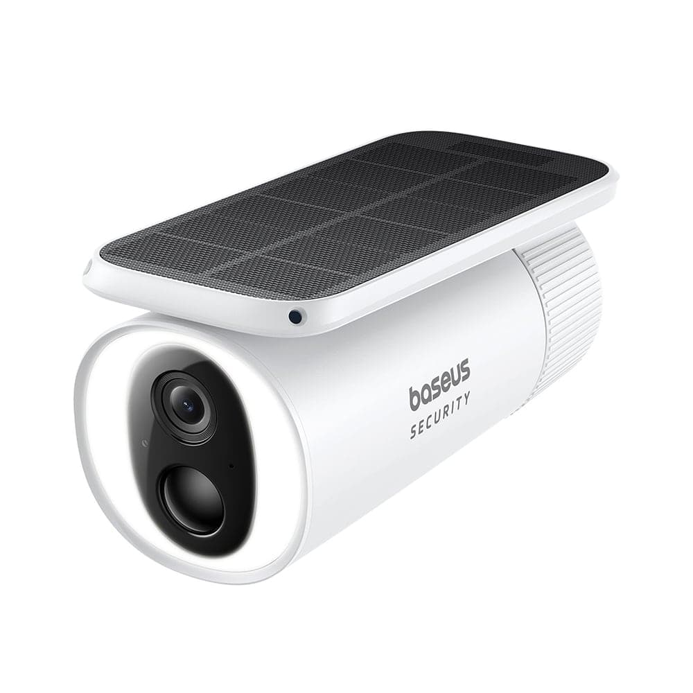 Baseus - Outdoor Camera Security S1 (S0SW002130) - με Ηλιακό Πάνελ, 2K, 8GB, Διπλής Κατεύθυνσης Ήχος, Νυχτερινή Όραση, 10.400mAh - Λευκό 2