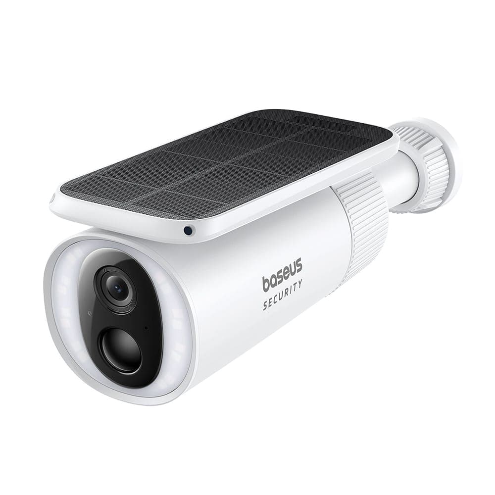 Baseus - Outdoor Camera Security S1 (S0SW002130) - με Ηλιακό Πάνελ, 2K, 8GB, Διπλής Κατεύθυνσης Ήχος, Νυχτερινή Όραση, 10.400mAh - Λευκό