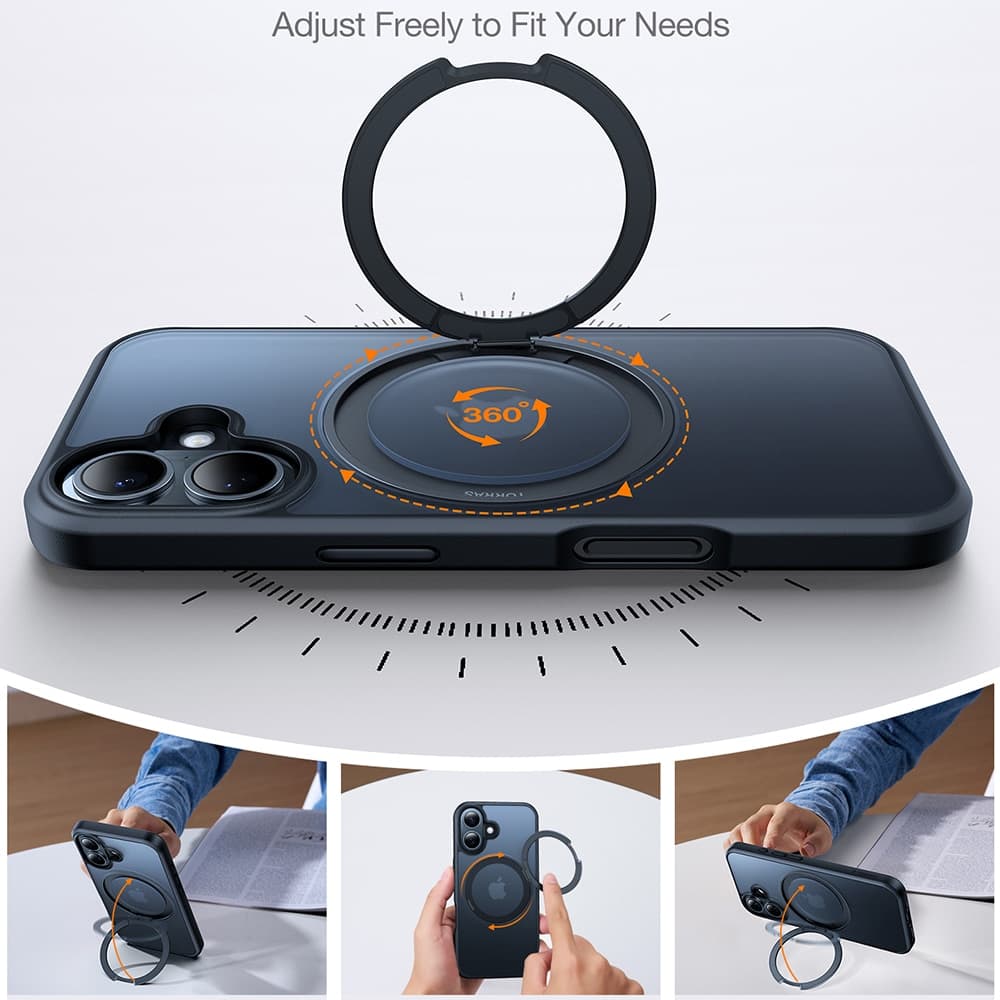 Torras Ostand Pro Series - θήκη για Apple iPhone 16 Plus - Μαύρο 5
