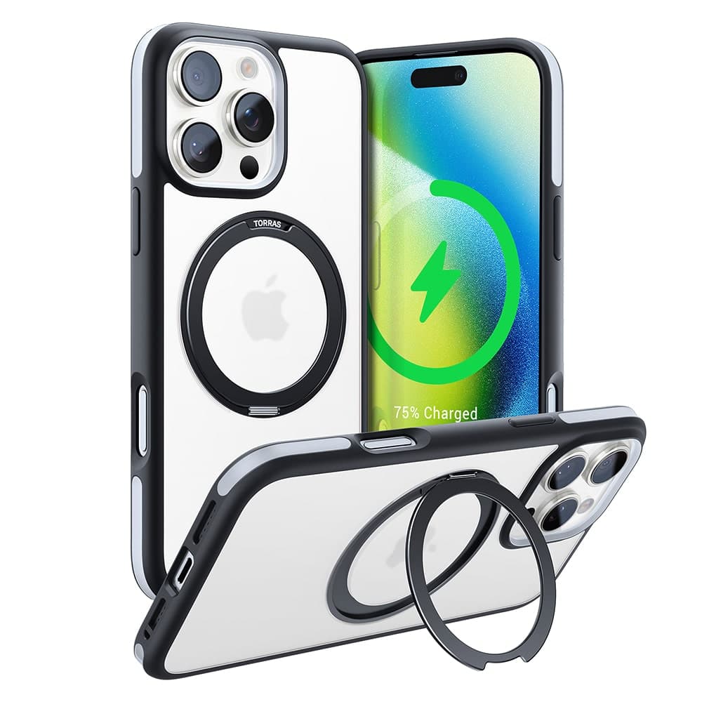 Torras Ostand R Fusion - θήκη για Apple iPhone 16 Pro - Μαύρο