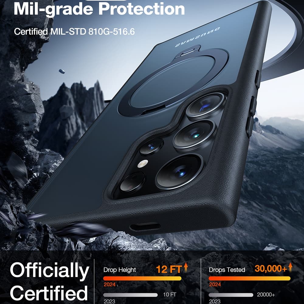Torras Ostand Spin Series - θήκη για Samsung Galaxy S24 Ultra - Μαύρο 2