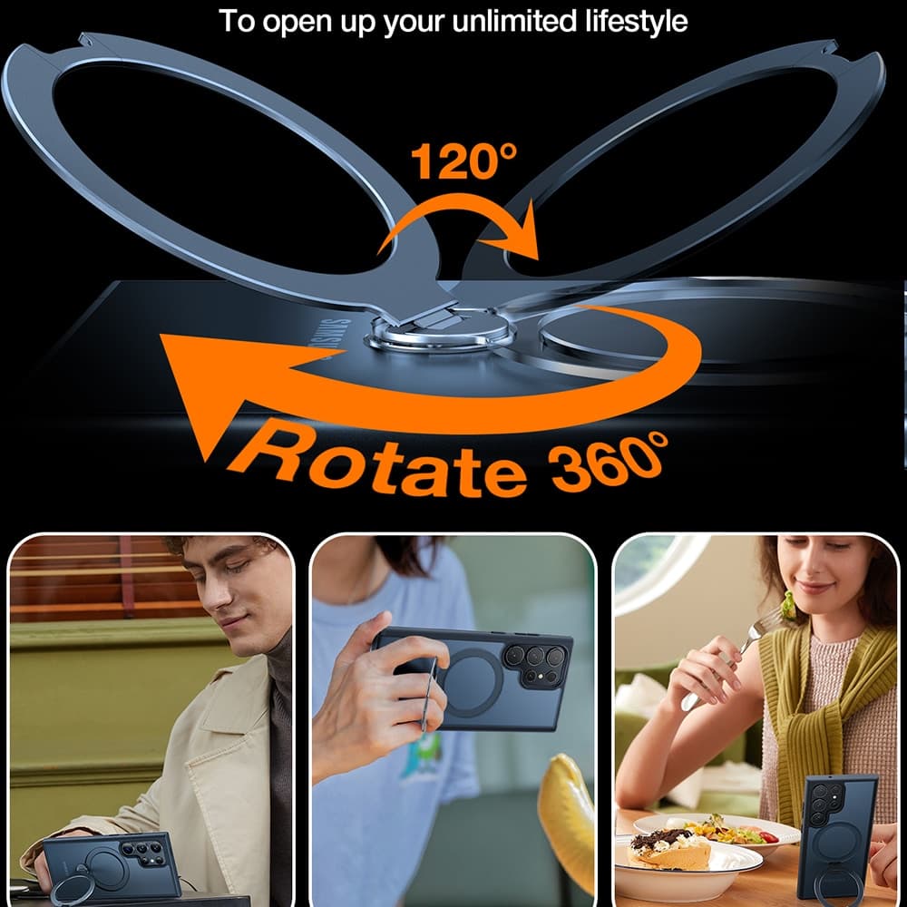 Torras Ostand Spin Series - θήκη για Samsung Galaxy S24 Ultra - Μαύρο 4