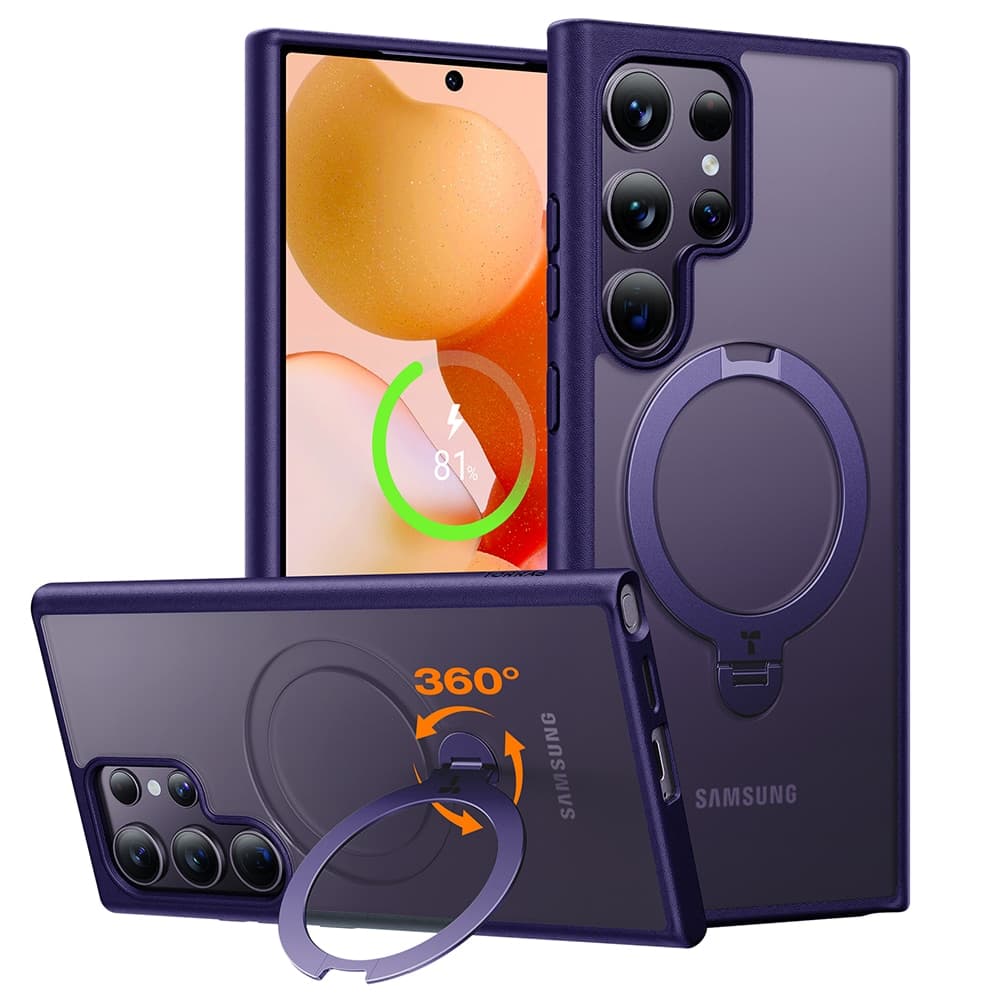 Torras Ostand Spin - θήκη για Samsung Galaxy S24 Ultra - Μωβ