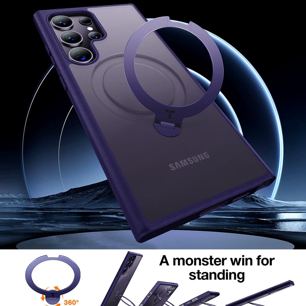 Torras Ostand Spin - θήκη για Samsung Galaxy S24 Ultra - Μωβ 2