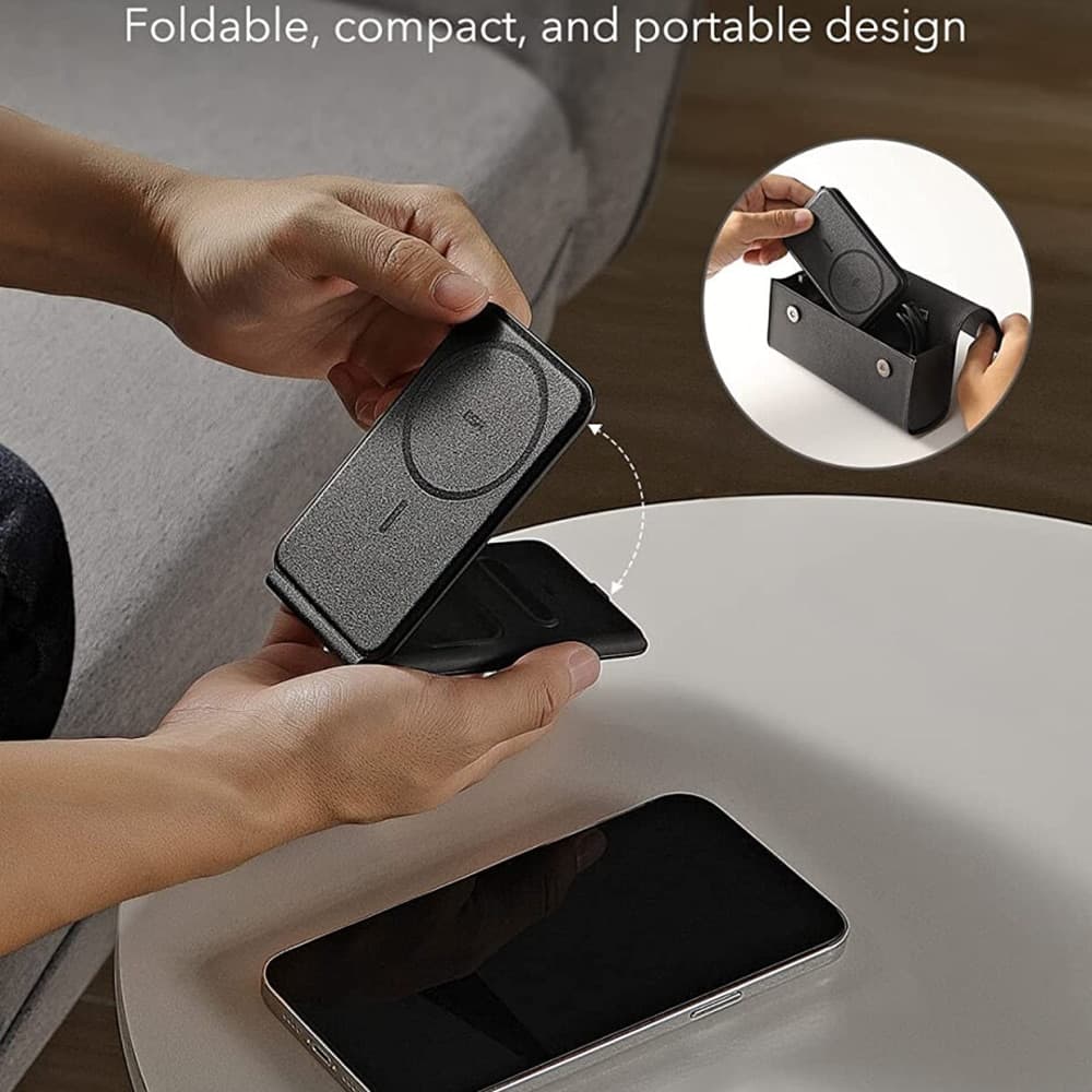 ESR - Premium Travel Wireless Charging Set (2C569) - με Αξεσουάρ Τσάντας, για iPhone, MFi Apple Watch, AirPods, Qi2 - Λευκό 4