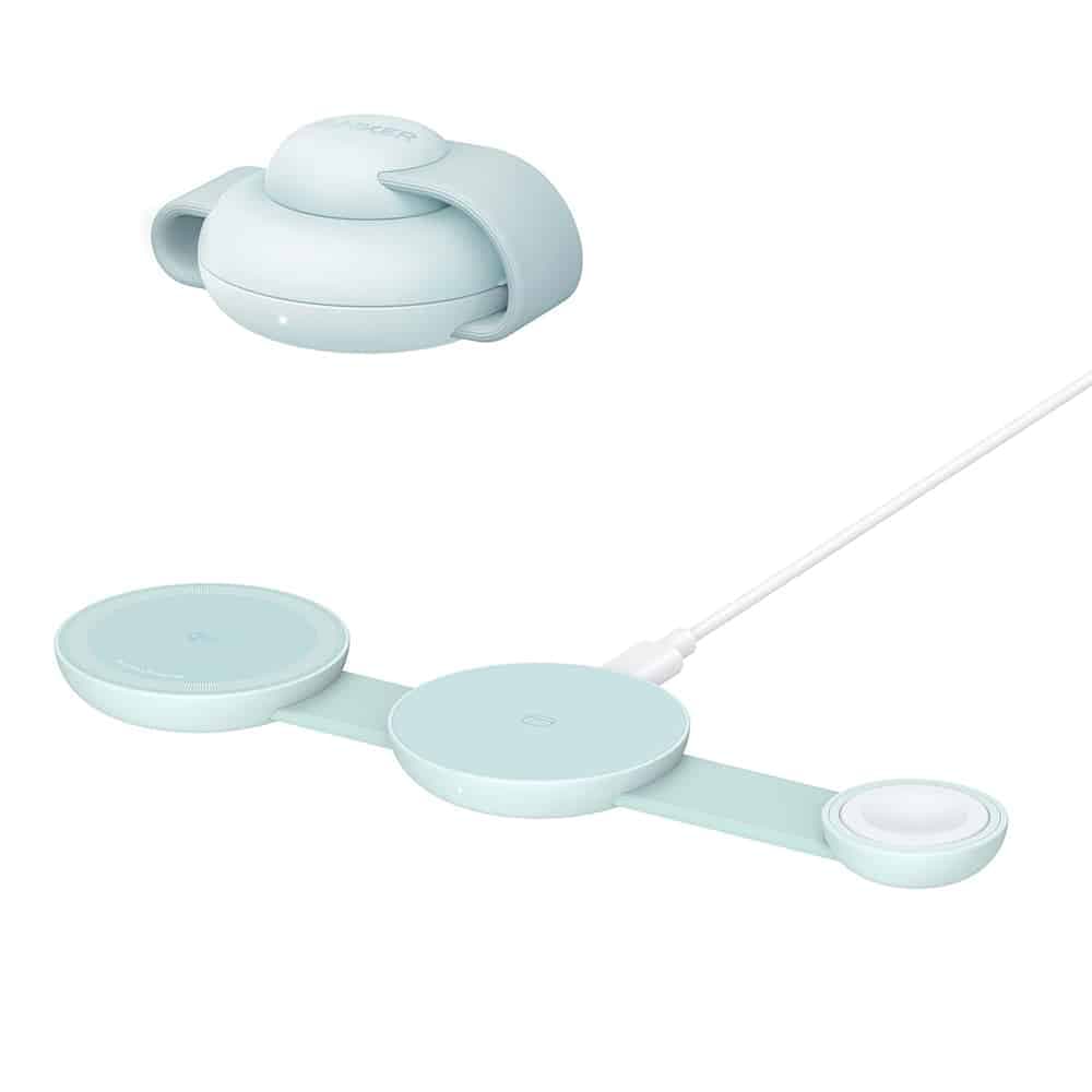Anker - Ασύρματος Φορτιστής MagGo 3-σε-1 (B25M8H61) - για iPhone 15/16, AirPods, Apple Watch, MagSafe Qi2, Αναδιπλούμενος, 15W - Πράσινο