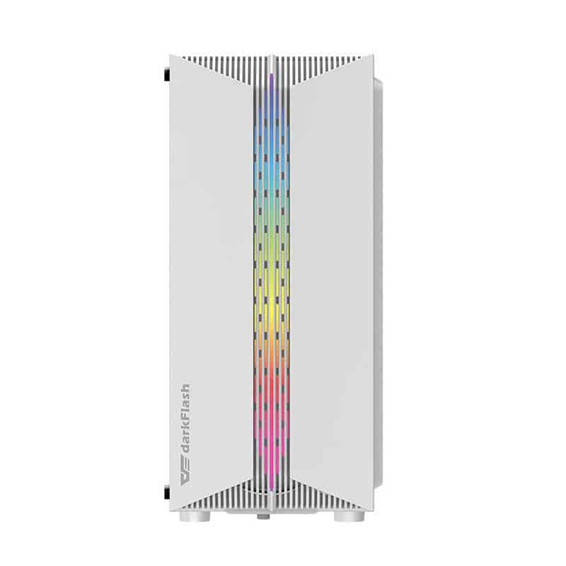 Darkflash DK151 LED θήκη υπολογιστή + 3 ανεμιστήρες RGB λευκή 2