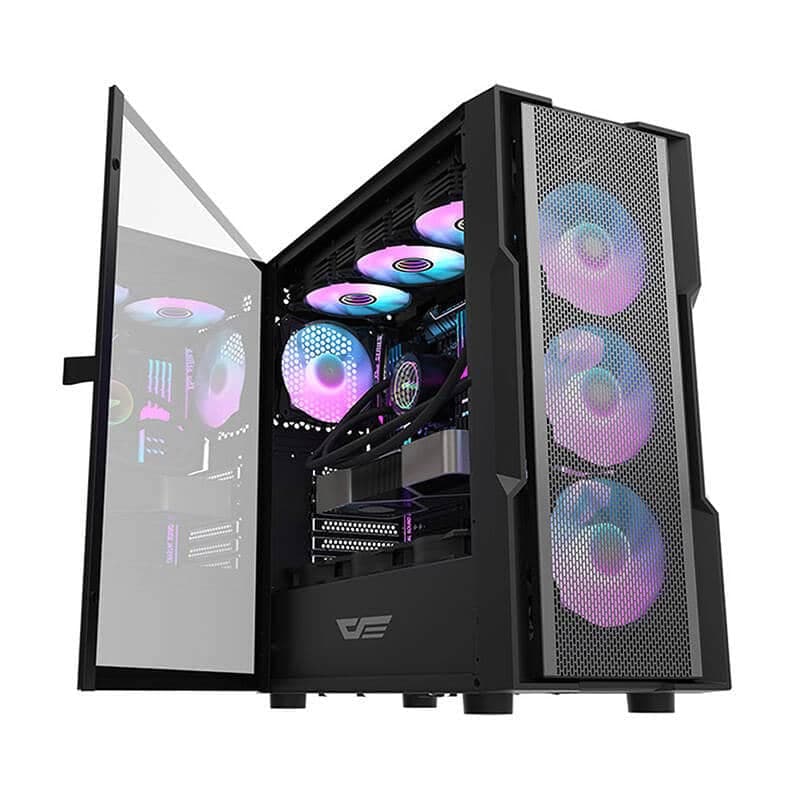 Darkflash DK431 Mesh θήκη υπολογιστή + 4 ανεμιστήρες ARGB μαύρη 2