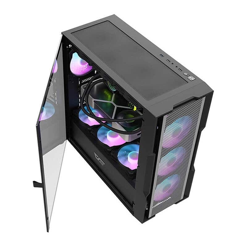 Darkflash DK431 Mesh θήκη υπολογιστή + 4 ανεμιστήρες ARGB μαύρη 4