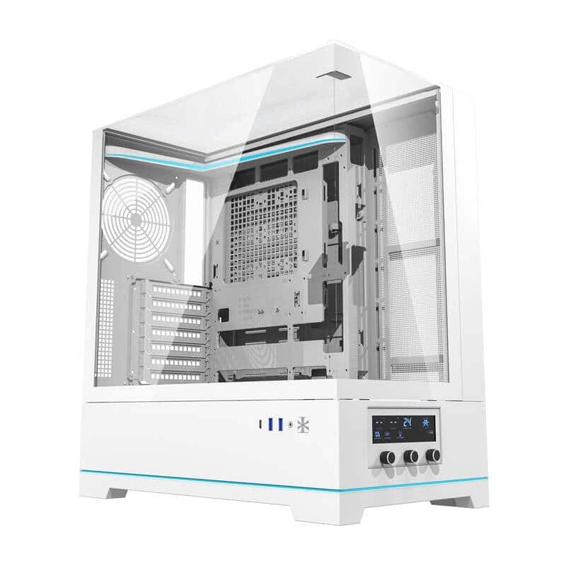 Darkflash DY450 θήκη υπολογιστή χωρίς ανεμιστήρες λευκό