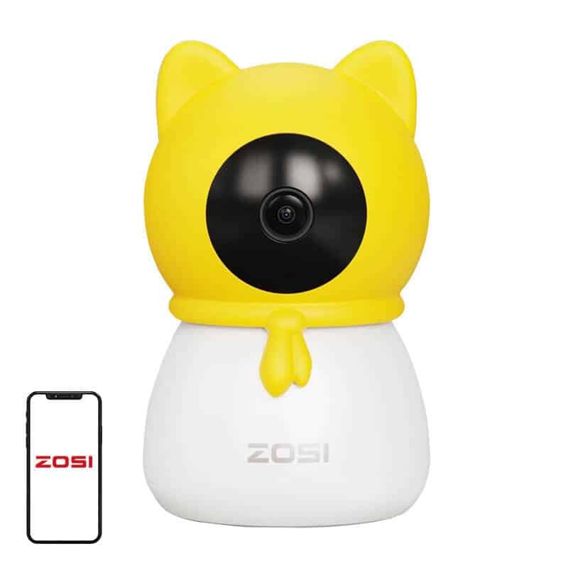 ZOSI 4MP HD 355° Ηλεκτρονική κάμερα/Νταντά λευκό και κίτρινο