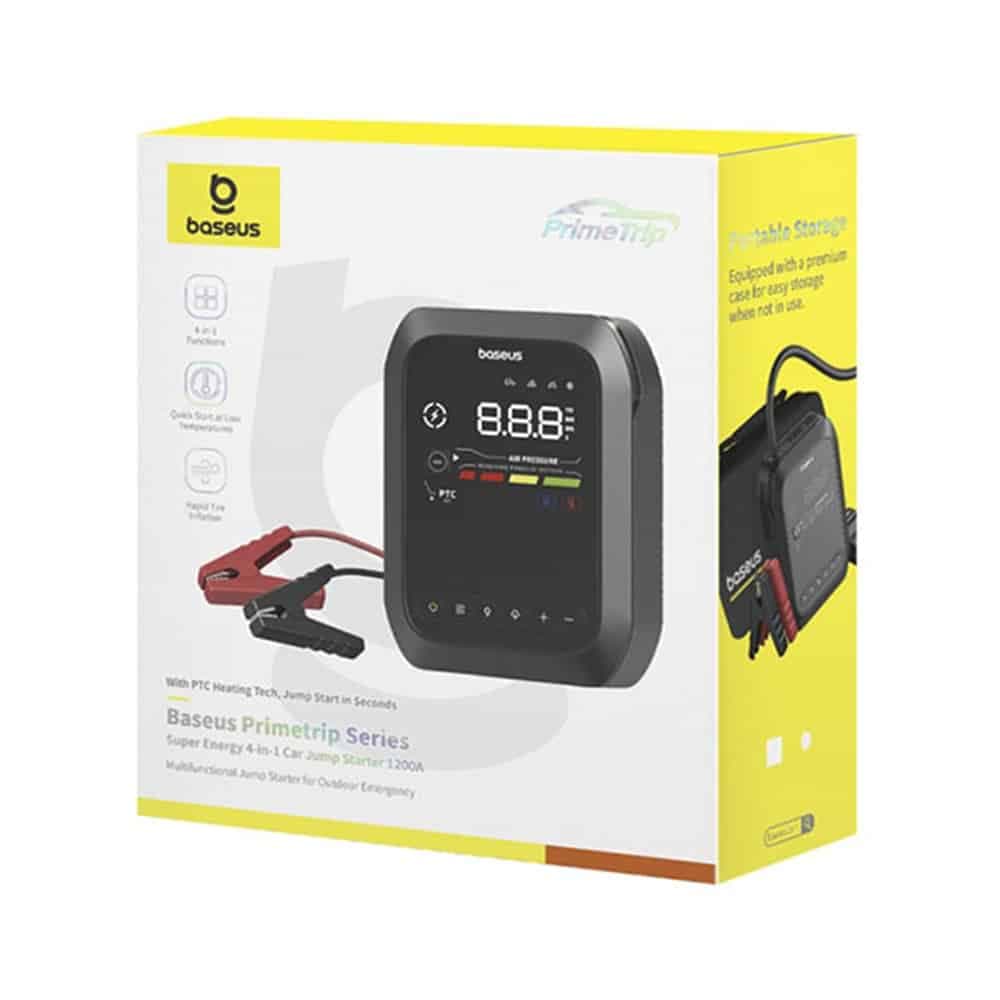 Baseus - Εκκινητής Αυτοκινήτου Super Energy (C00245903111-00) - Power Bank, Συμπιεστής, Φακός, USB-C, USB, 1200A - Μαύρο 5