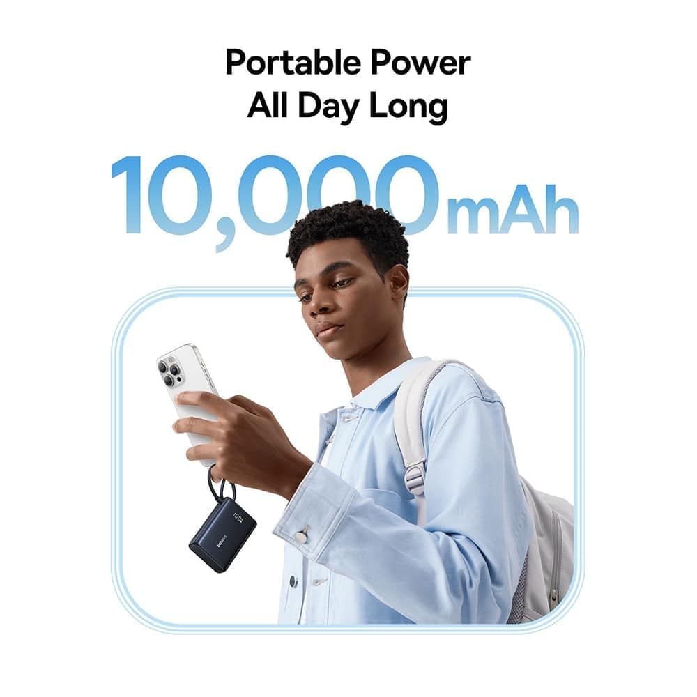 Baseus - Power Bank PicoGo (P10076803123-00) - Type-C, USB, Γρήγορη Φόρτιση, 45W, 10000mAh, Ενσωματωμένο Καλώδιο Type-C - Μαύρο 6