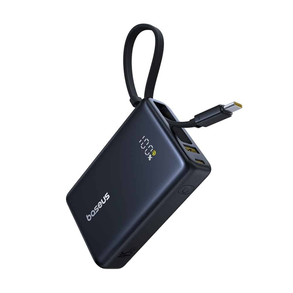 Baseus - Power Bank PicoGo (P10076803123-00) - Type-C, USB, Γρήγορη Φόρτιση, 45W, 10000mAh, Ενσωματωμένο Καλώδιο Type-C - Μαύρο 2