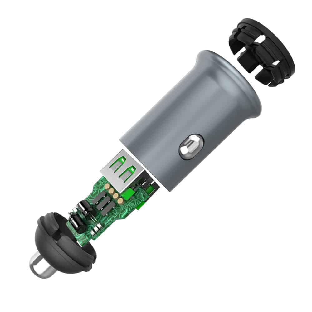 ColorWay - Mini Φορτιστής Αυτοκινήτου (CW-CHA036Q-GR) - 2x USB, Quick Charge 2.0 & 3.0, 36W, 3A, Huawei FCP, Auto ID Chip, 24V - Γκρι 3