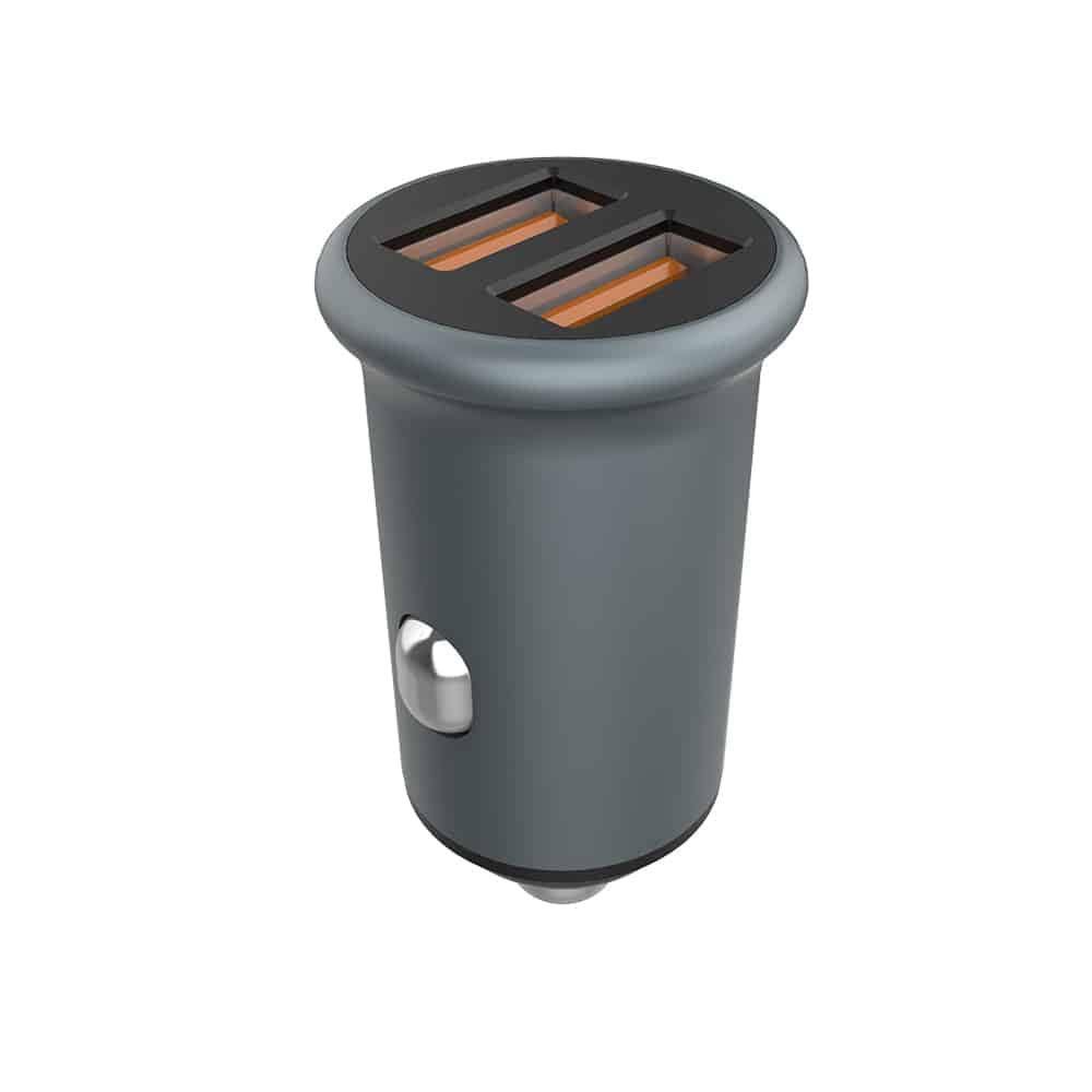 ColorWay - Mini Φορτιστής Αυτοκινήτου (CW-CHA036Q-GR) - 2x USB, Quick Charge 2.0 & 3.0, 36W, 3A, Huawei FCP, Auto ID Chip, 24V - Γκρι