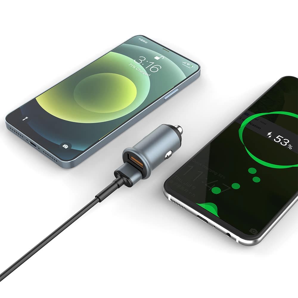ColorWay - Mini Φορτιστής Αυτοκινήτου (CW-CHA036Q-GR) - 2x USB, Quick Charge 2.0 & 3.0, 36W, 3A, Huawei FCP, Auto ID Chip, 24V - Γκρι 6