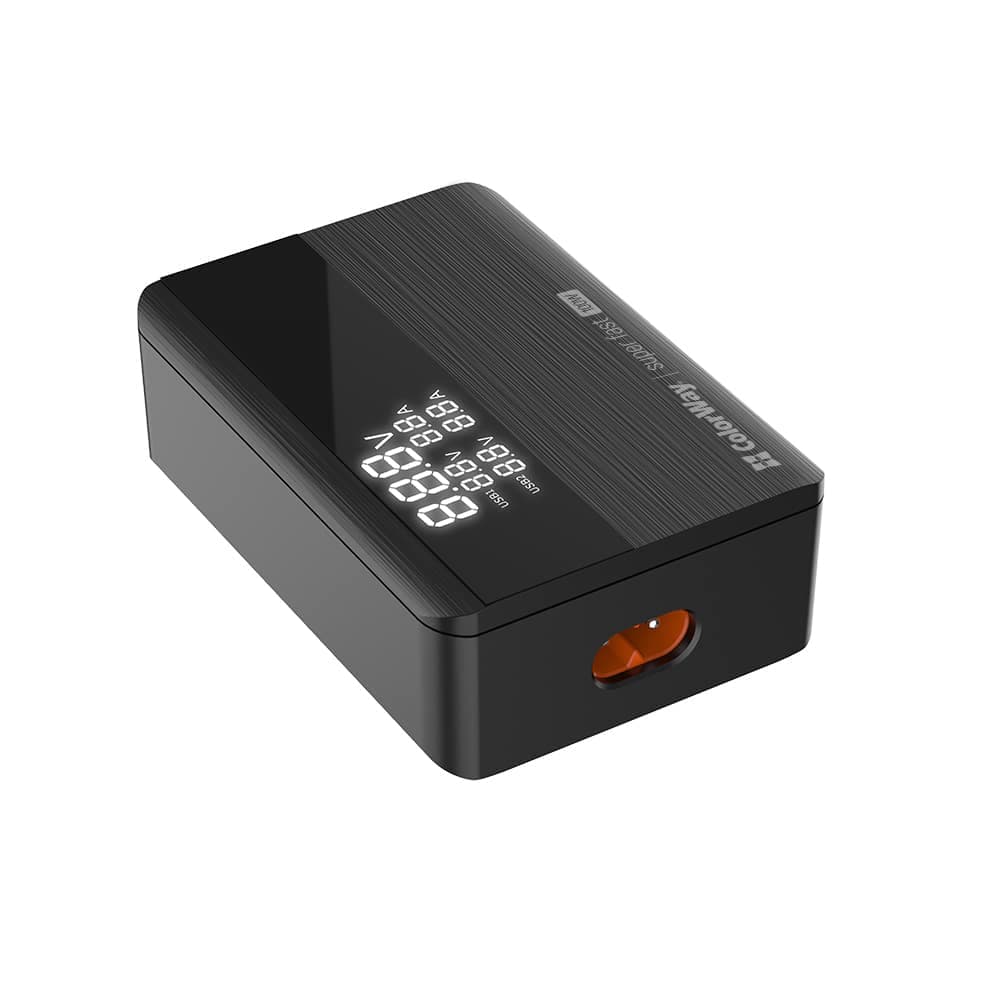 ColorWay - Φορτιστής CW-CHS041PD-BK) - 2xUSB QC, 2xType-C PD3.0 PPS, Huawei FCP, VOOC, 100W, LED Οθόνη - Μαύρο 2