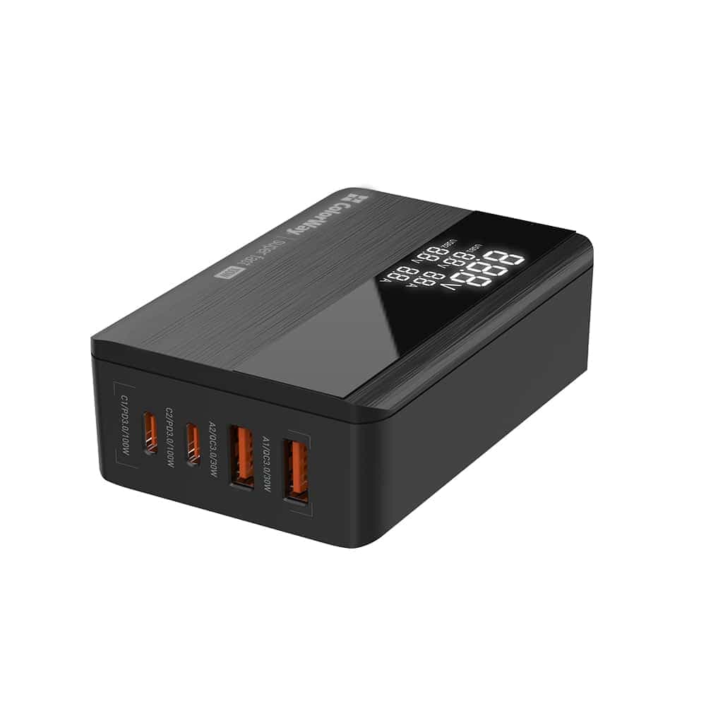 ColorWay - Φορτιστής CW-CHS041PD-BK) - 2xUSB QC, 2xType-C PD3.0 PPS, Huawei FCP, VOOC, 100W, LED Οθόνη - Μαύρο 3