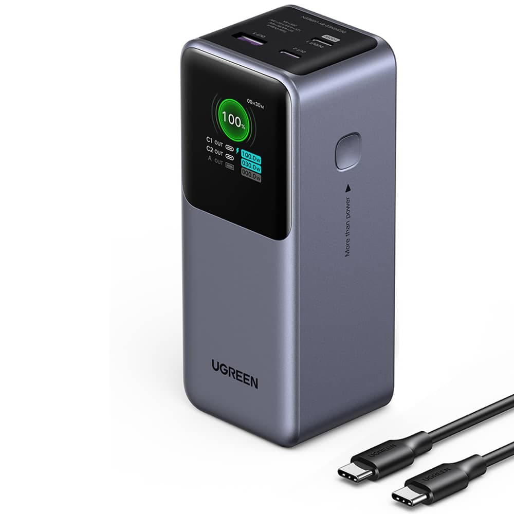 Ugreen - Power Bank PB721 (35524B) - με Ψηφιακή Οθόνη, Γρήγορη Φόρτιση, 20000mAh, USB, 2x Type-C, 130W, QC, PD, 5V/3A - Γκρι 2