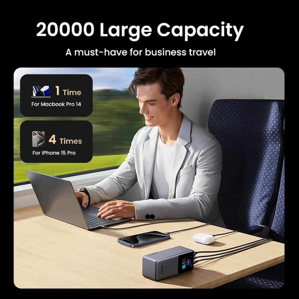 Ugreen - Power Bank PB721 (35524B) - με Ψηφιακή Οθόνη, Γρήγορη Φόρτιση, 20000mAh, USB, 2x Type-C, 130W, QC, PD, 5V/3A - Γκρι 14
