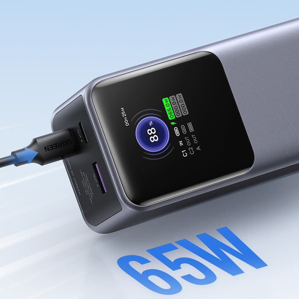 Ugreen - Power Bank PB721 (35524B) - με Ψηφιακή Οθόνη, Γρήγορη Φόρτιση, 20000mAh, USB, 2x Type-C, 130W, QC, PD, 5V/3A - Γκρι 15