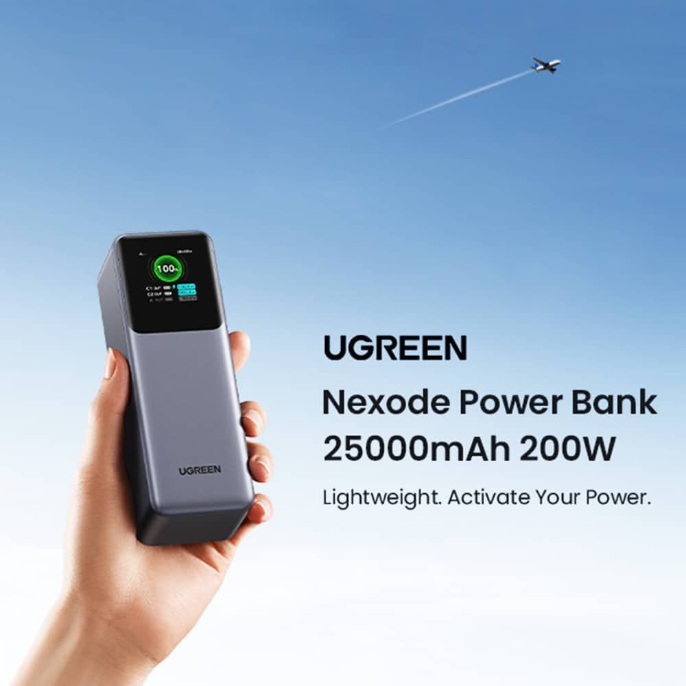 Ugreen - Power Bank PB722 (35525B) - Γρήγορη Φόρτιση, Ψηφιακή Οθόνη, 20000mAh, USB, 2x Type-C, 200W, QC, PD, 5V/3A - Γκρι 10