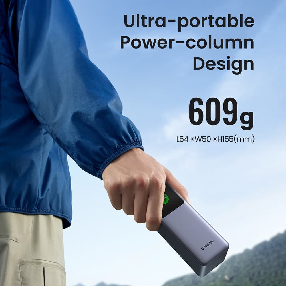 Ugreen - Power Bank PB722 (35525B) - Γρήγορη Φόρτιση, Ψηφιακή Οθόνη, 20000mAh, USB, 2x Type-C, 200W, QC, PD, 5V/3A - Γκρι 4