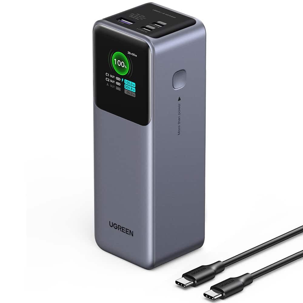 Ugreen - Power Bank PB722 (35525B) - Γρήγορη Φόρτιση, Ψηφιακή Οθόνη, 20000mAh, USB, 2x Type-C, 200W, QC, PD, 5V/3A - Γκρι 2