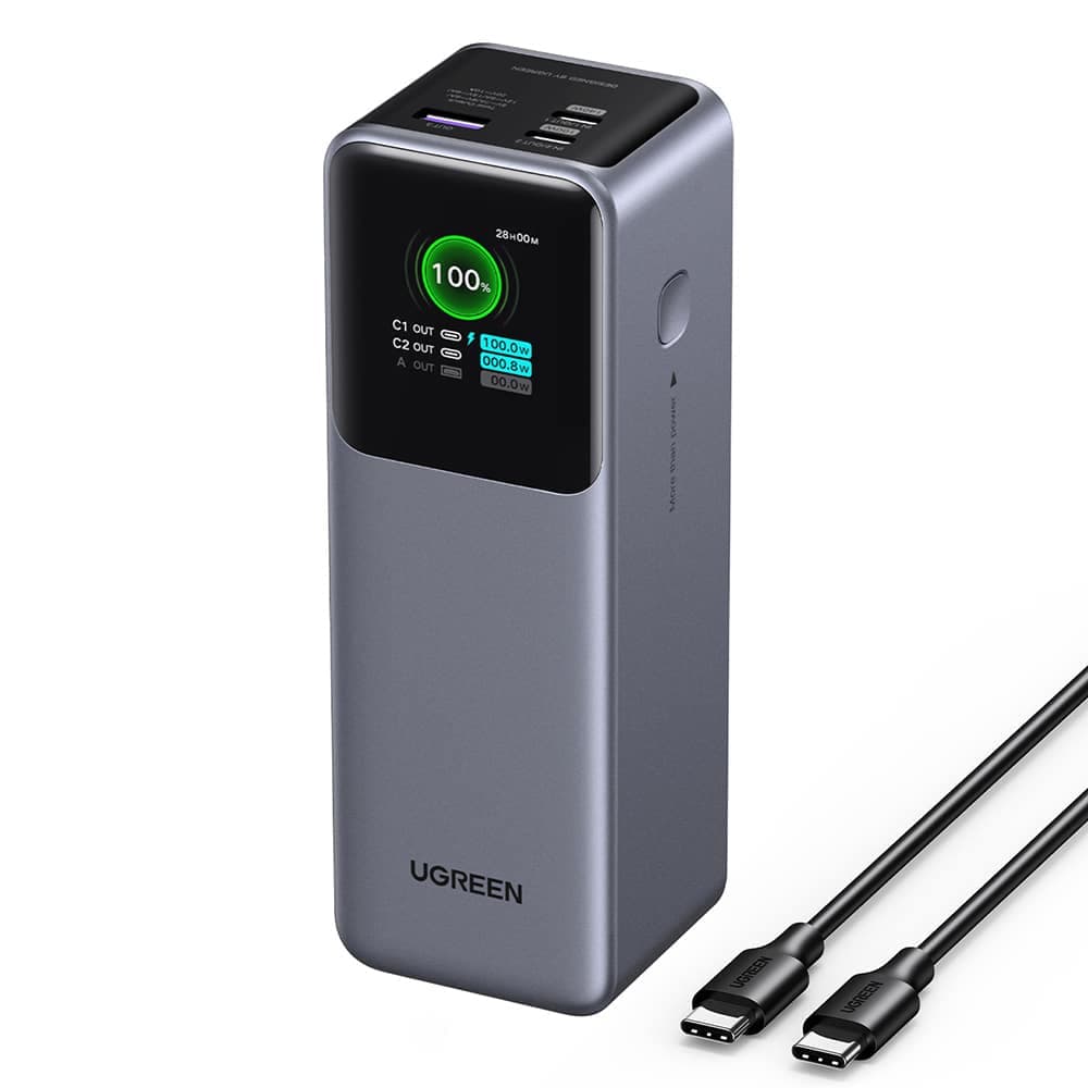 Ugreen - Power Bank PB722 (35525B) - Γρήγορη Φόρτιση, Ψηφιακή Οθόνη, 20000mAh, USB, 2x Type-C, 200W, QC, PD, 5V/3A - Γκρι 1