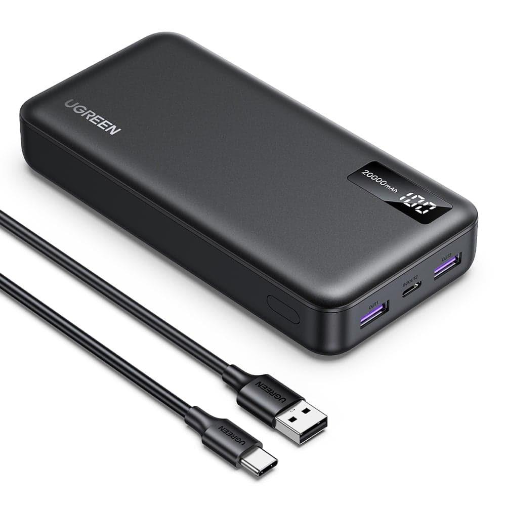 Ugreen - Power Bank PB312 (25683) - Γρήγορη Φόρτιση, Ψηφιακή Οθόνη, 20000mAh, 2x USB, 2x Type-C, 22.5W, PD3.0, 5V/3A - Μαύρο