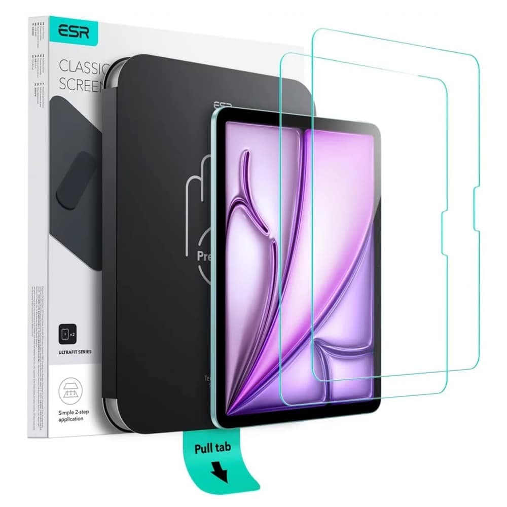 ESR - (2pack) Tempered Glass Screen Protector UltraFit Tray - iPad Air 13 (2024) / Air 13 (2025) - Clear