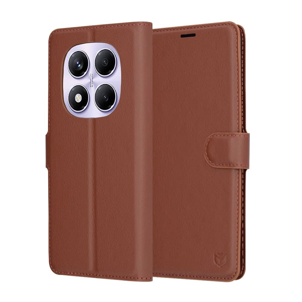 Techsuit Leather Folio - θήκη για Xiaomi Redmi Note 14 Pro 4G - Καφέ