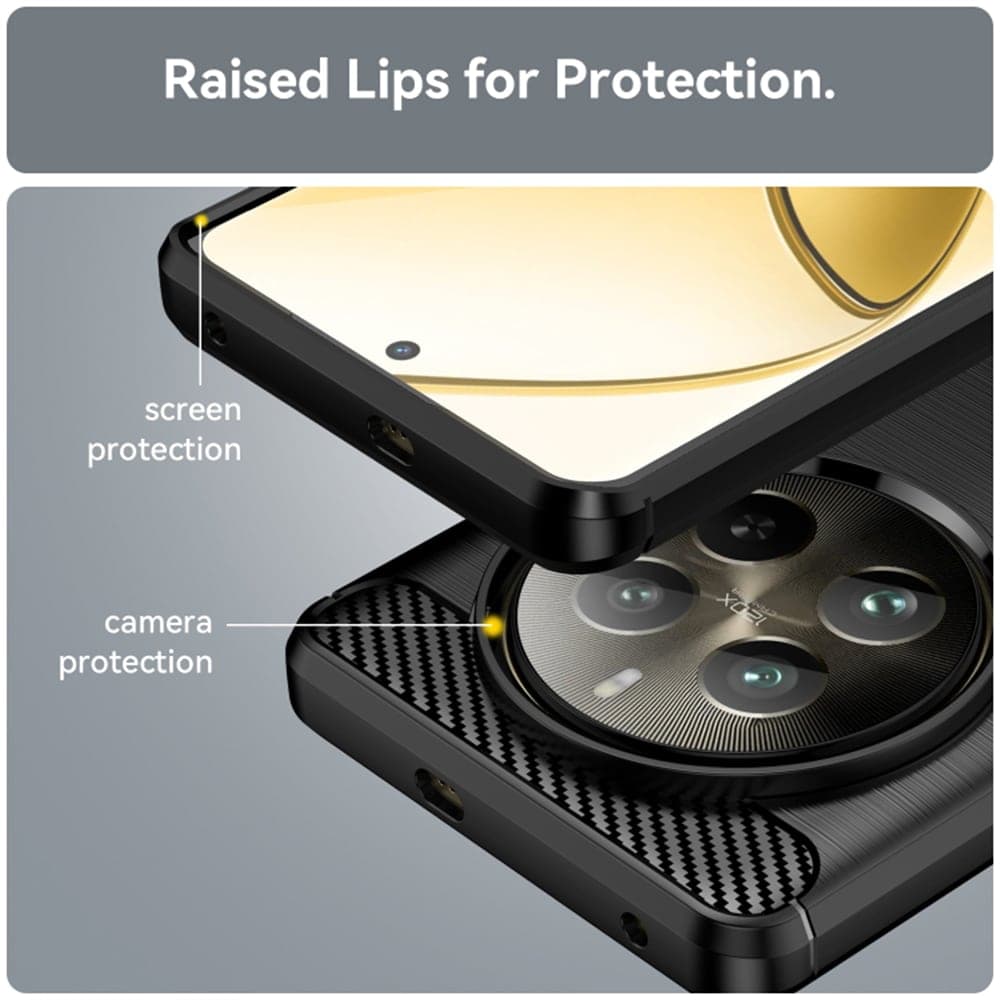 Techsuit Carbon Silicone - Realme 12 Pro / Pro+ - Μαύρο 6