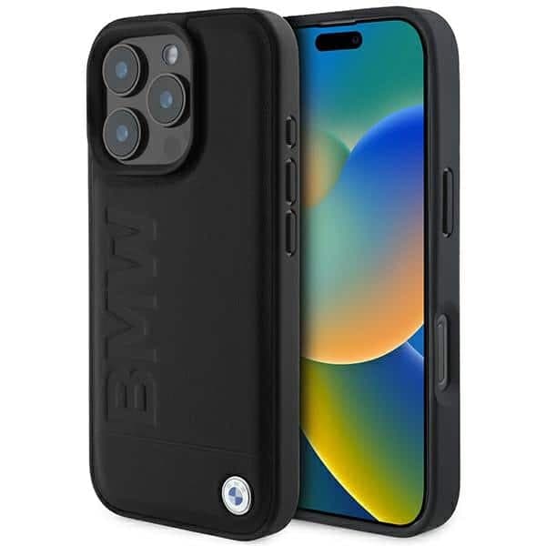 BMW Leather Hot Stamp MagSafe - θήκη για Apple iPhone 16 Pro Max - Μαύρο