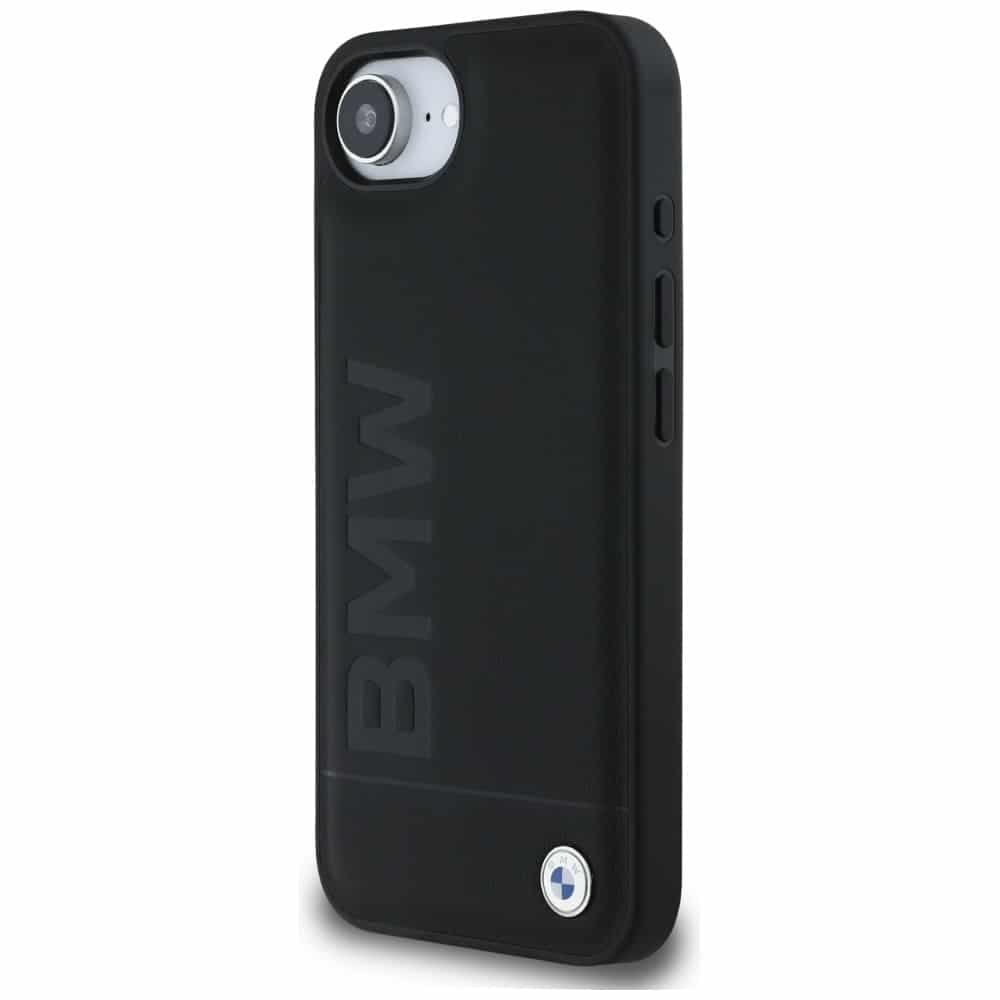 BMW Leather Hot Stamp - θήκη για Apple iPhone 16e - Μαύρο 2