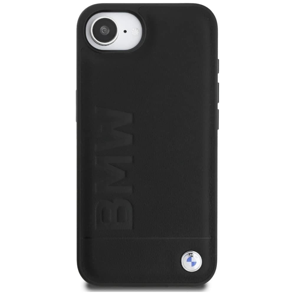 BMW Leather Hot Stamp - θήκη για Apple iPhone 16e - Μαύρο 3