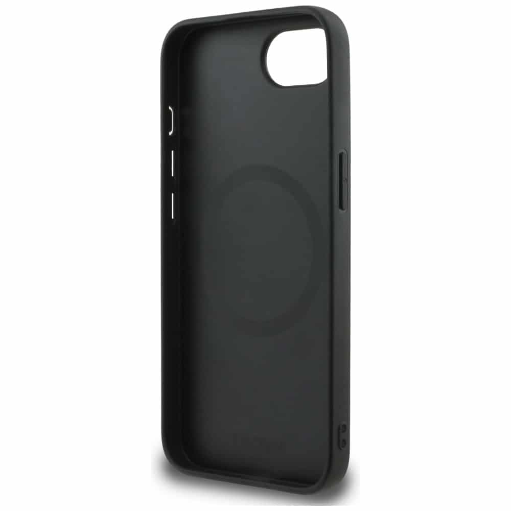 DKNY Leather Checkered Mono Pattern MagSafe - θήκη για Apple iPhone 16e - Μαύρο 7
