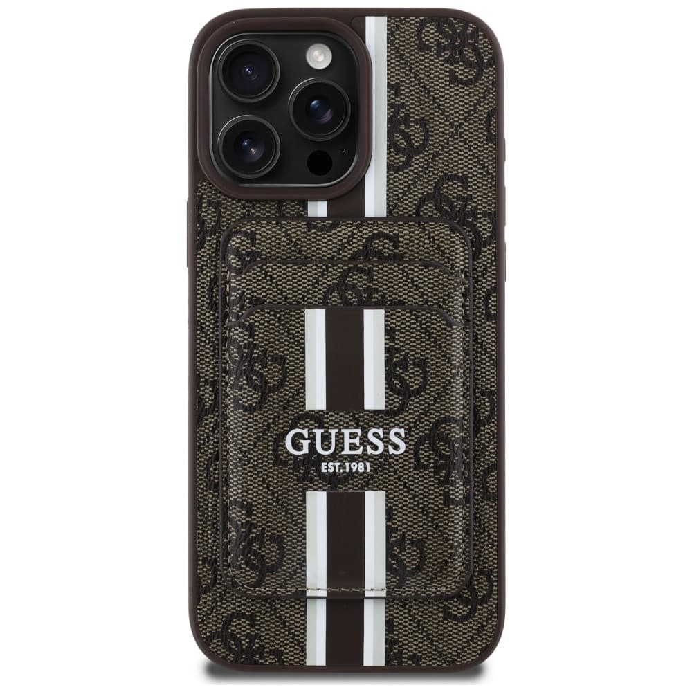 Guess 4G Stripes με Πορτοφόλι MagSafe - θήκη για Apple iPhone 16 Pro Max - Καφέ 2