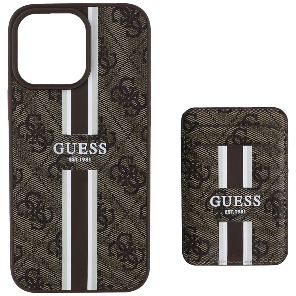 Guess 4G Stripes με Πορτοφόλι MagSafe - θήκη για Apple iPhone 16 Pro Max - Καφέ 3